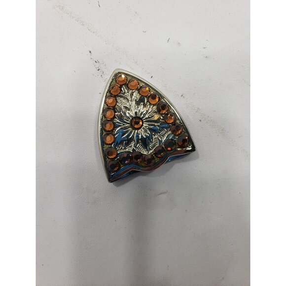 BB Simon 3 Piece Buckle Combo Set Western Swarovski Crystal Brown Silver - Picture 6 of 6